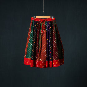 Bandhani Tie-Dye 24 Kali Patchwork Cotton Short Skirt 88