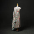 Floral Hand Block Sanganeri Print Woolen Unstitched Dress Material: Kurta, Bottom with Dupatta 39