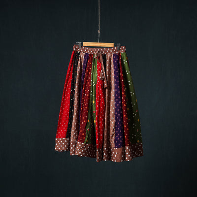 Bandhani Tie-Dye 24 Kali Patchwork Cotton Short Skirt 89