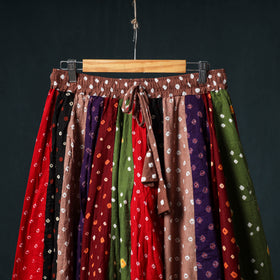 Bandhani Tie-Dye 24 Kali Patchwork Cotton Short Skirt 89