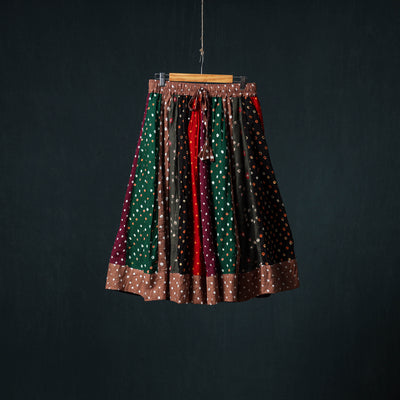 Bandhani Tie-Dye 24 Kali Patchwork Cotton Short Skirt 91