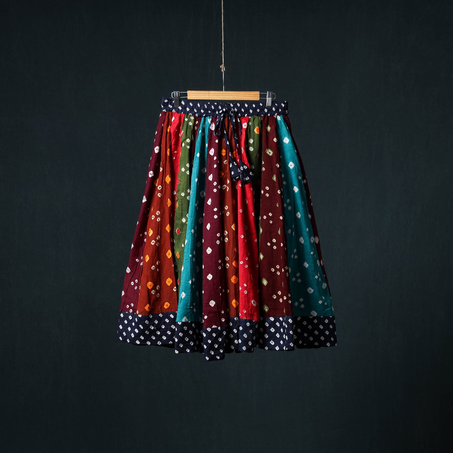 Bandhani Tie-Dye 24 Kali Patchwork Cotton Short Skirt 92