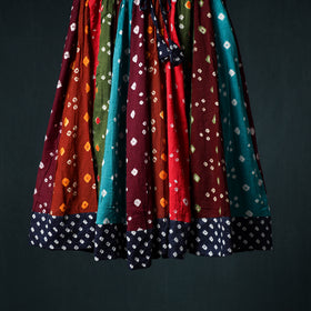 Bandhani Tie-Dye 24 Kali Patchwork Cotton Short Skirt 92