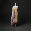 Floral Hand Block Sanganeri Print Woolen Unstitched Dress Material: Kurta, Bottom with Dupatta 45