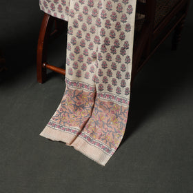 Floral Hand Block Sanganeri Print Woolen Unstitched Dress Material: Kurta, Bottom with Dupatta 46