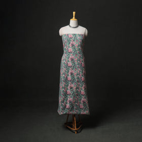 Floral Hand Block Sanganeri Print Woolen Unstitched Dress Material: Kurta with Bottom 48