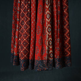 Ajrakh Hand Block Print 24 Kali Patchwork Cotton Long Skirt 97