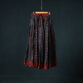 Ajrakh Hand Block Print 24 Kali Patchwork Cotton Long Skirt 98