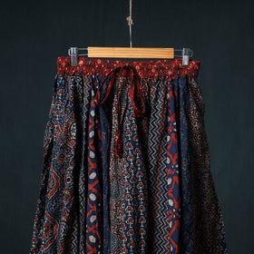 Ajrakh Hand Block Print 24 Kali Patchwork Cotton Long Skirt 98