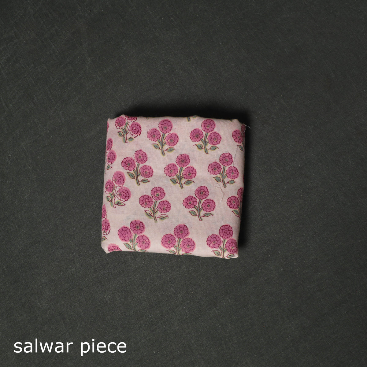 Floral Hand Block Sanganeri Print Woolen Unstitched Dress Material: Kurta with Bottom 49