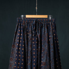 Ajrakh Hand Block Print 24 Kali Patchwork Cotton Long Skirt 100