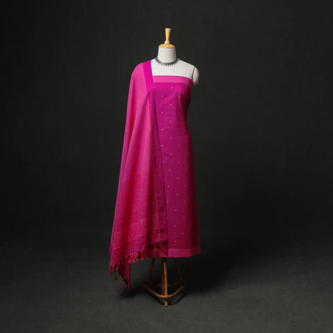 Jacquard Buti Cotton Unstitched Dress Material: Kurta, Bottom with Dupatta 51
