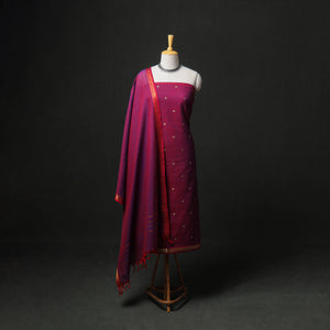 Jacquard Buti Cotton Unstitched Dress Material: Kurta, Bottom with Dupatta 52