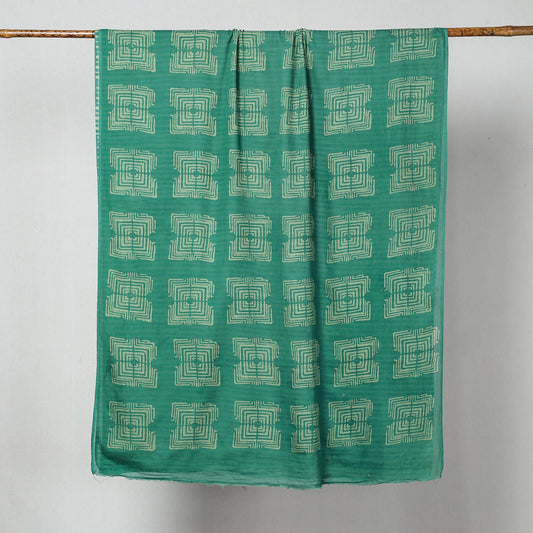 Green - Hand Batik Printed Mul Cotton Saree