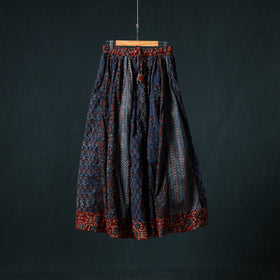 Ajrakh Hand Block Print 24 Kali Patchwork Cotton Long Skirt 103