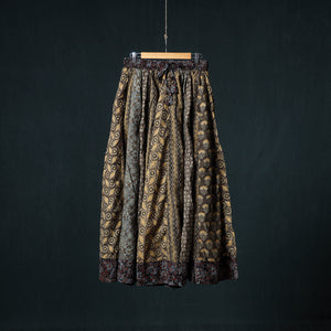 Ajrakh Hand Block Print 24 Kali Patchwork Cotton Long Skirt 104