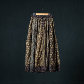 Ajrakh Hand Block Print 24 Kali Patchwork Cotton Long Skirt 104