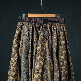Ajrakh Hand Block Print 24 Kali Patchwork Cotton Long Skirt 104