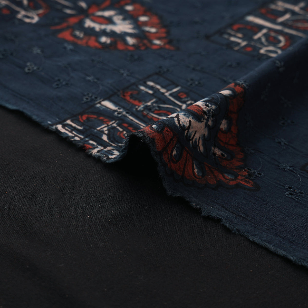 Kutch Hand Block Ajrakh Print Natural Dyed Cotton Hakoba Fabric 12