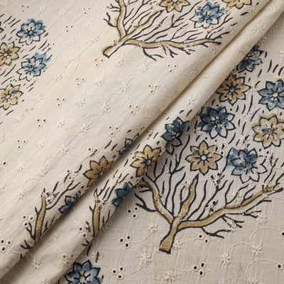 Beige - Kutch Hand Block Ajrakh Print Natural Dyed Cotton Hakoba Fabric 13