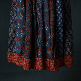 Ajrakh Hand Block Print 24 Kali Patchwork Cotton Long Skirt 108