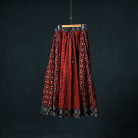 Ajrakh Hand Block Print 24 Kali Patchwork Cotton Long Skirt 109