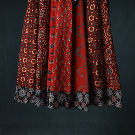 Ajrakh Hand Block Print 24 Kali Patchwork Cotton Long Skirt 109