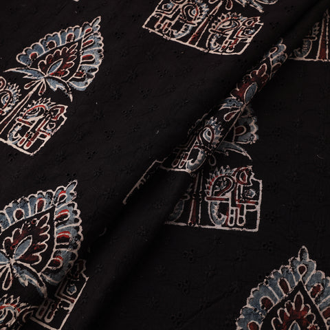 Black - Kutch Hand Block Ajrakh Print Natural Dyed Cotton Hakoba Fabric 14