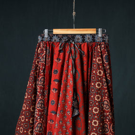 Ajrakh Hand Block Print 24 Kali Patchwork Cotton Long Skirt 109