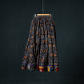 Bagru Hand Block Print 24 Kali Cotton Long Skirt with Patchwork Border 111