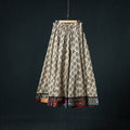 Bagru Hand Block Print 24 Kali Cotton Long Skirt with Patchwork Border 112