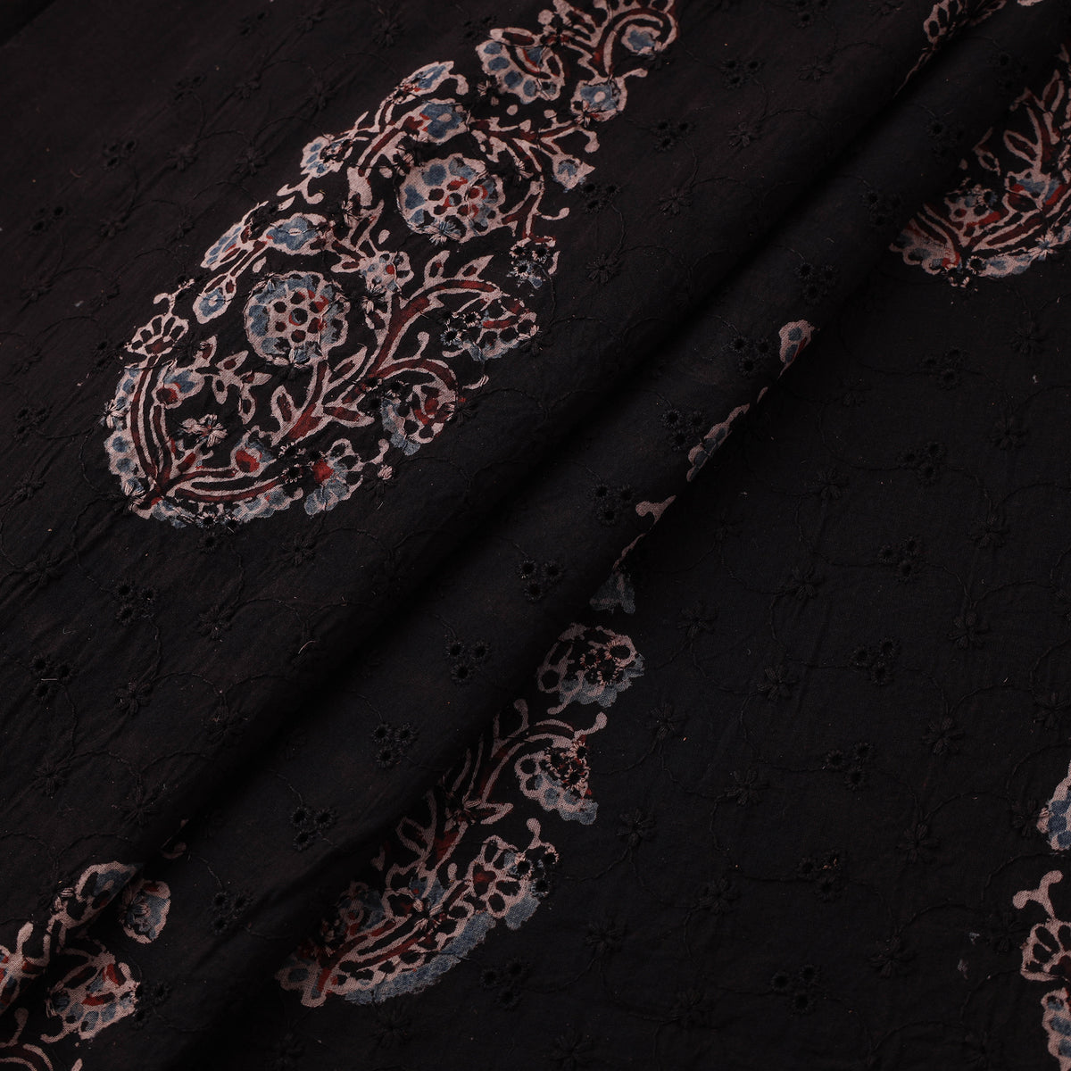 Kutch Hand Block Ajrakh Print Natural Dyed Cotton Hakoba Fabric 09