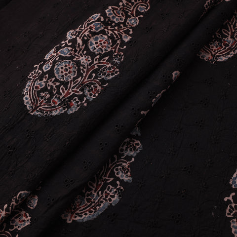 Black - Kutch Hand Block Ajrakh Print Natural Dyed Cotton Hakoba Fabric 09