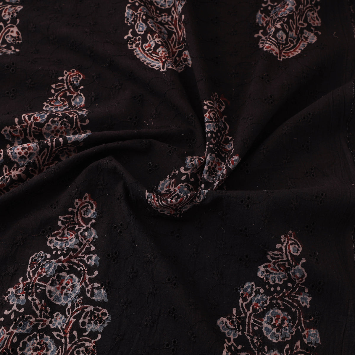 Kutch Hand Block Ajrakh Print Natural Dyed Cotton Hakoba Fabric 09