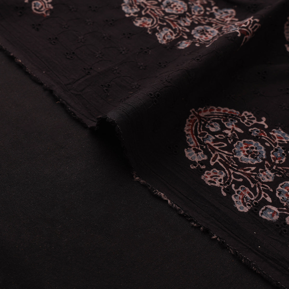 Kutch Hand Block Ajrakh Print Natural Dyed Cotton Hakoba Fabric 09
