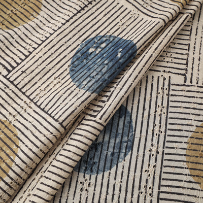 Beige - kutch hand block ajrakh print natural dyed cotton