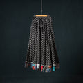 Bagru Hand Block Print 24 Kali Cotton Long Skirt with Patchwork Border 113
