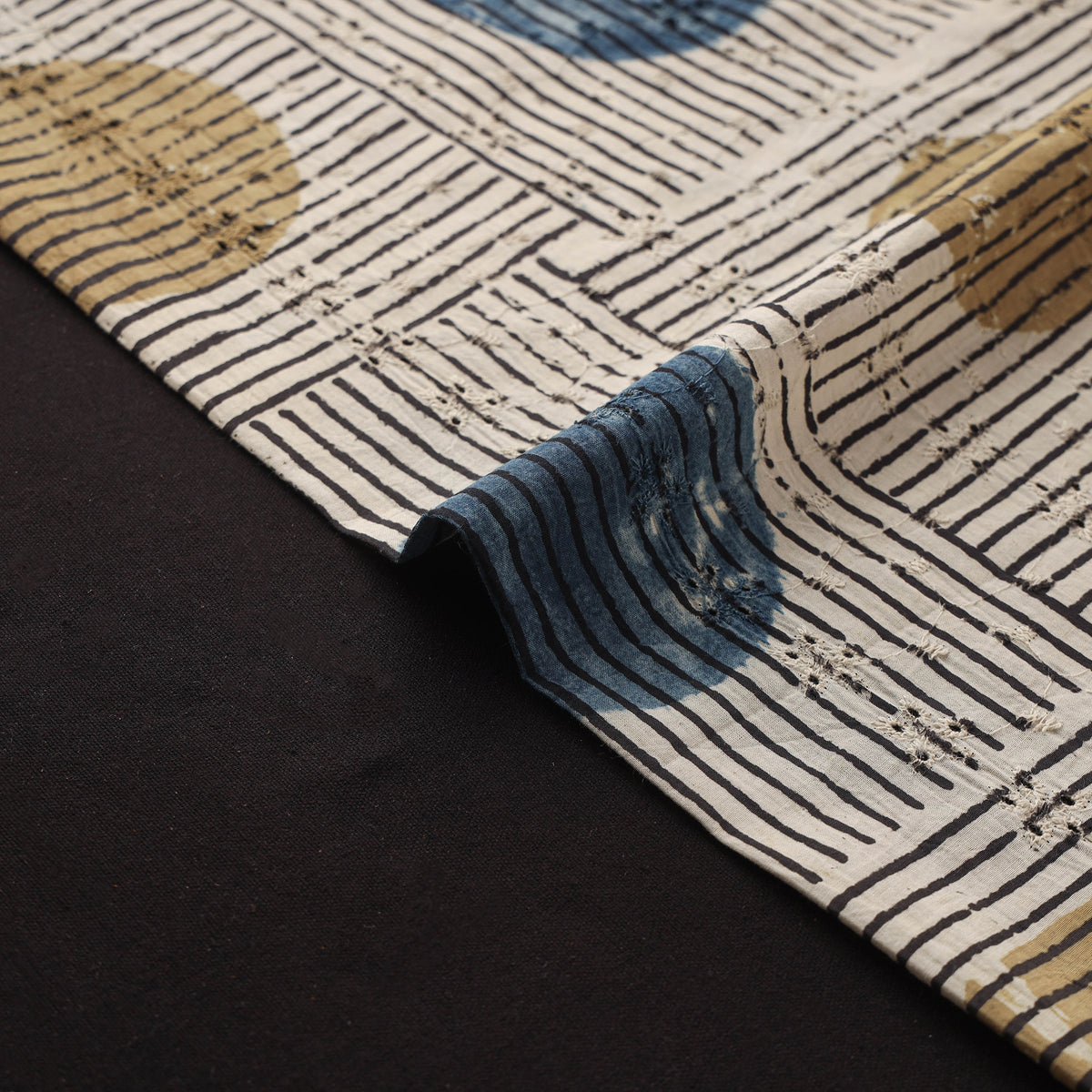 Kutch Hand Block Ajrakh Print Natural Dyed Cotton Hakoba Fabric 17
