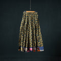 Bagru Hand Block Print 24 Kali Cotton Long Skirt with Patchwork Border 114