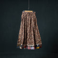 Bagru Hand Block Print 24 Kali Cotton Long Skirt with Patchwork Border 115