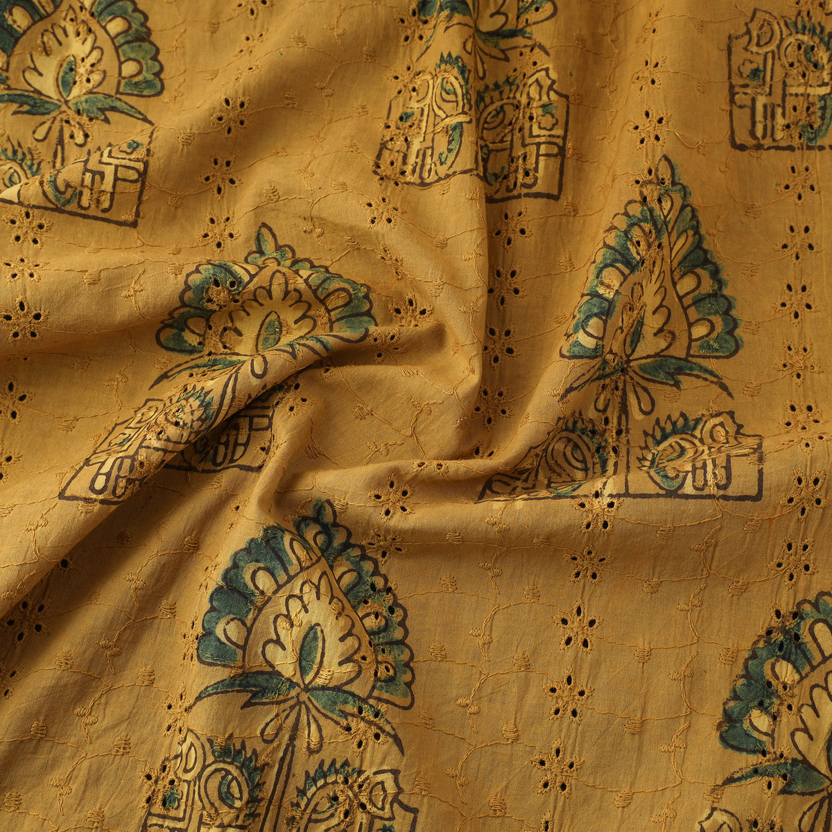 Kutch Hand Block Ajrakh Print Natural Dyed Cotton Hakoba Fabric 20