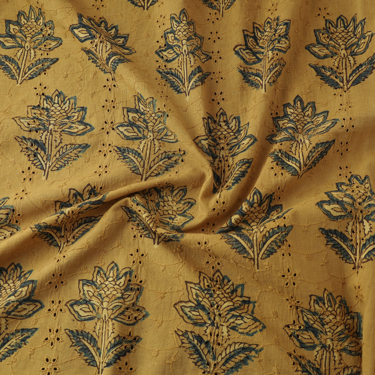 Kutch Hand Block Ajrakh Print Natural Dyed Cotton Hakoba Fabric 21
