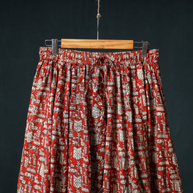 Bagru Hand Block Print 24 Kali Cotton Long Skirt with Patchwork Border 117
