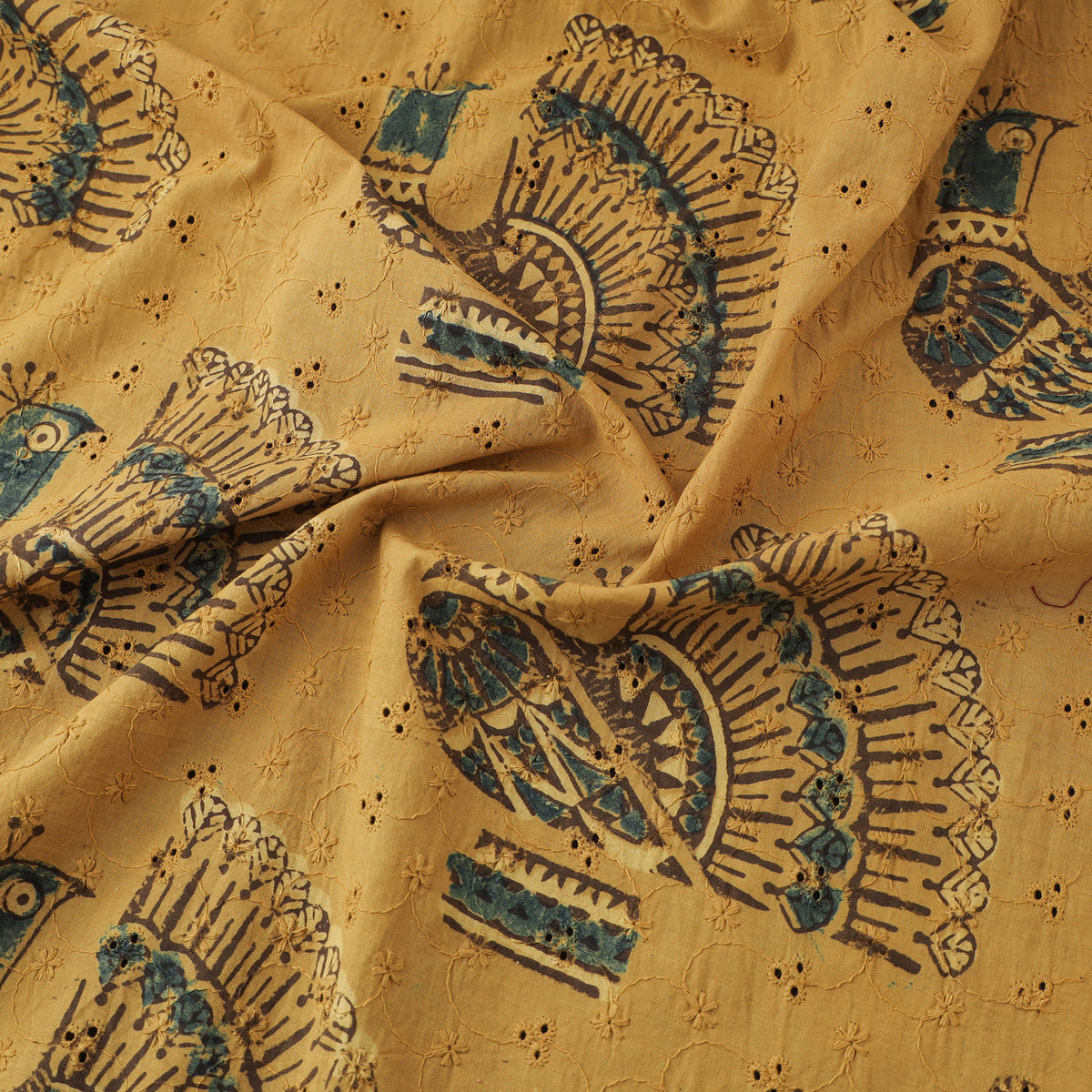 Kutch Hand Block Ajrakh Print Natural Dyed Cotton Hakoba Fabric 22