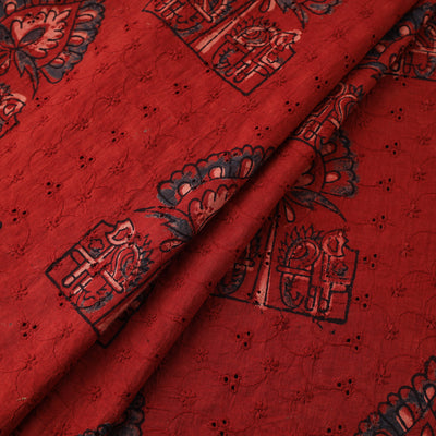 Red - kutch hand block ajrakh print natural dyed cotton