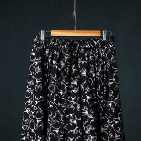 Bagru Hand Block Print 24 Kali Cotton Long Skirt with Patchwork Border 119