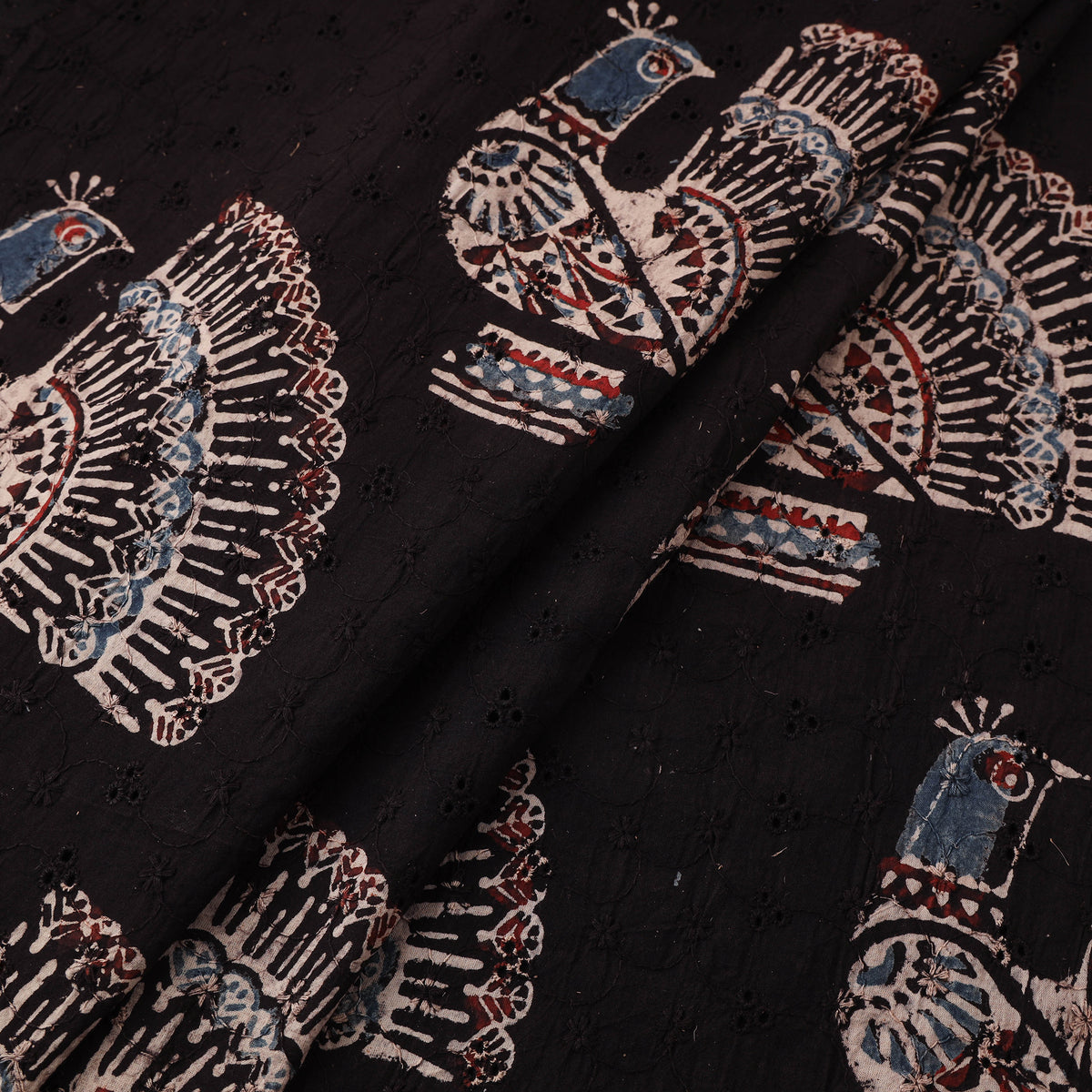 Kutch Hand Block Ajrakh Print Natural Dyed Cotton Hakoba Fabric 24