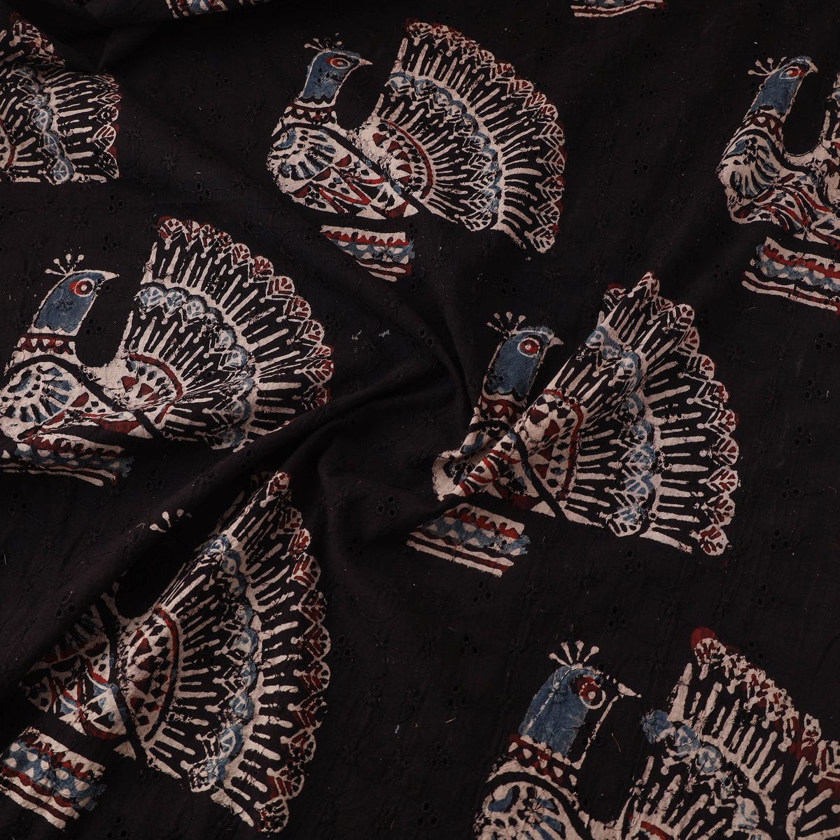 Kutch Hand Block Ajrakh Print Natural Dyed Cotton Hakoba Fabric 24