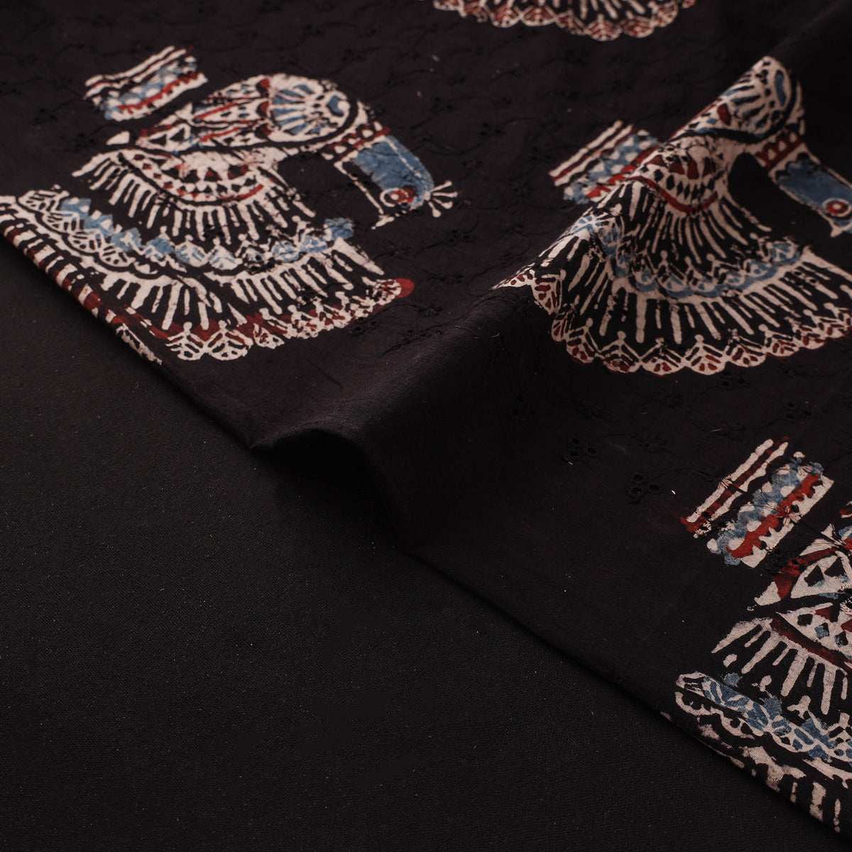 Kutch Hand Block Ajrakh Print Natural Dyed Cotton Hakoba Fabric 24