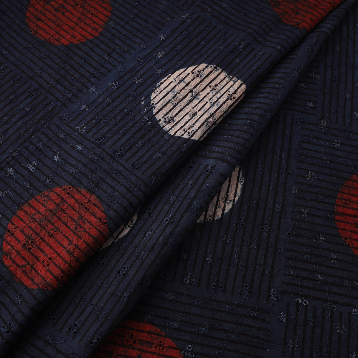 Kutch Hand Block Ajrakh Print Natural Dyed Cotton Hakoba Fabric 25